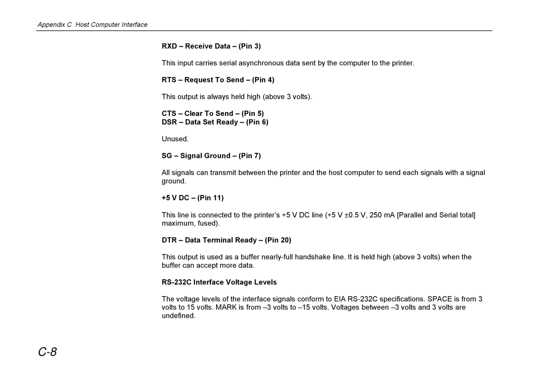 Kyocera DP-3600 manual Appendix C Host Computer Interface 