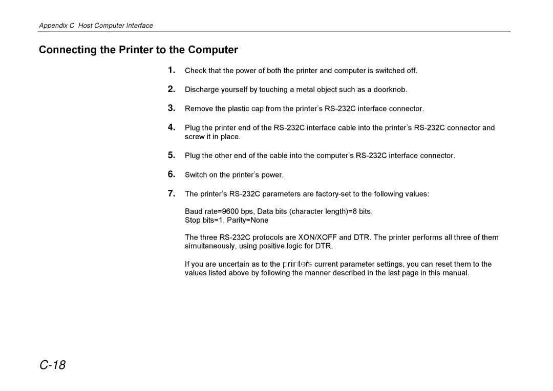 Kyocera DP-3600 manual Connecting the Printer to the Computer 