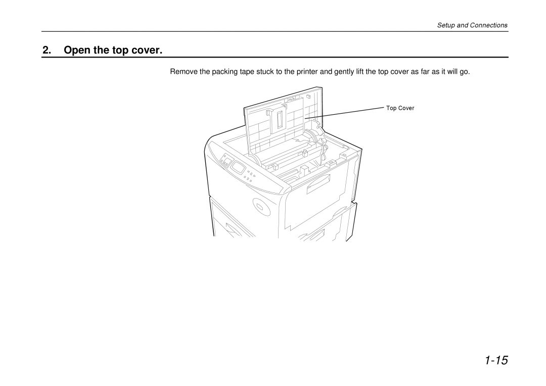 Kyocera DP-3600 manual Open the top cover 