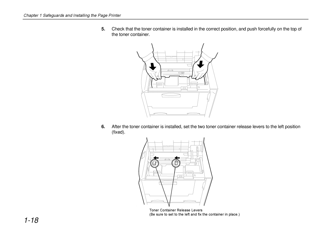 Kyocera DP-3600 manual Safeguards and Installing the Page Printer 