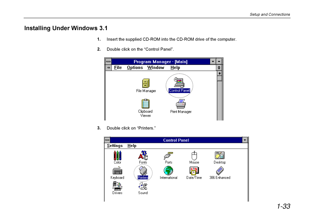 Kyocera DP-3600 manual Installing Under Windows 