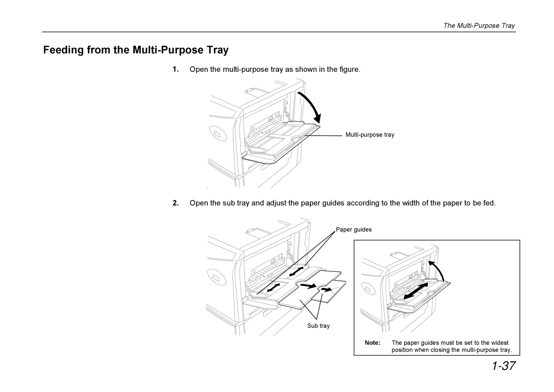 Kyocera DP-3600 manual Feeding from the Multi-Purpose Tray 