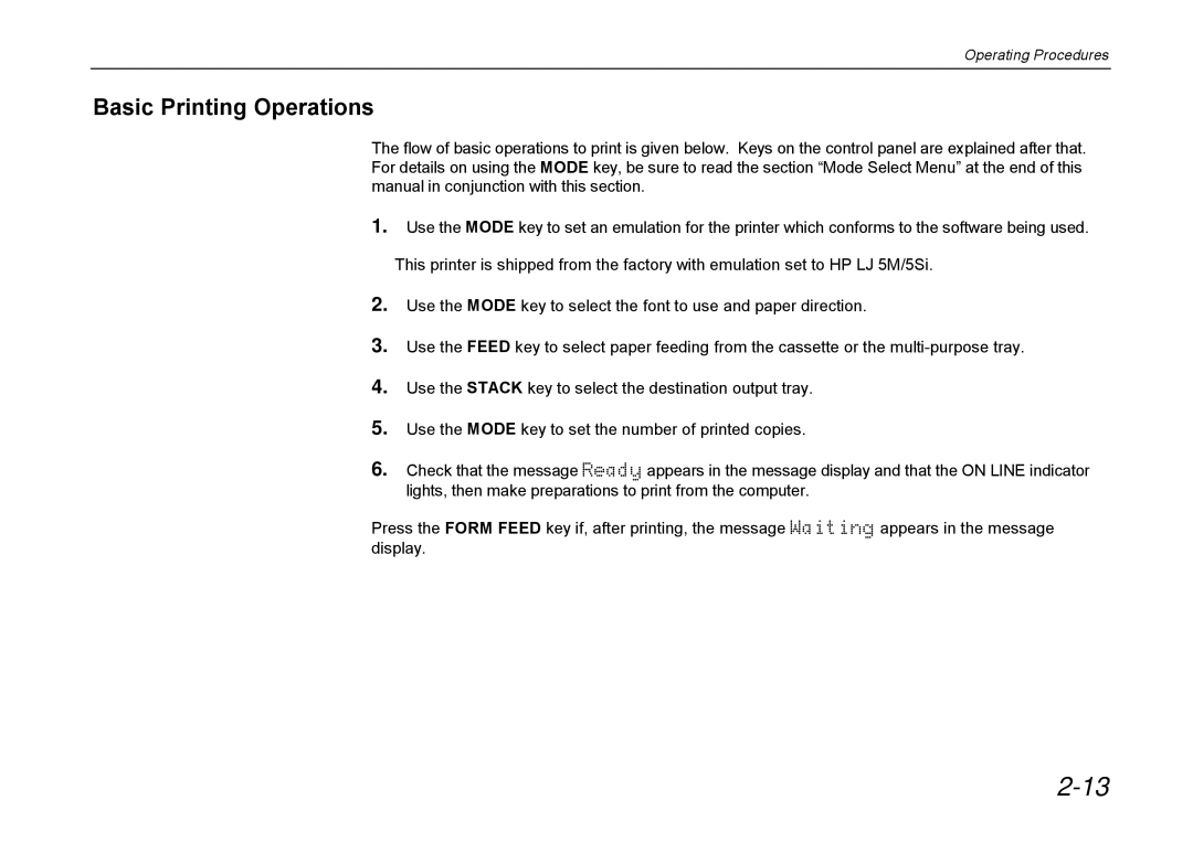 Kyocera DP-3600 manual Basic Printing Operations 