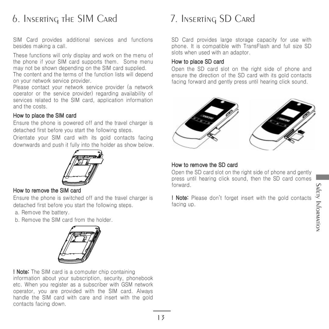 Kyocera E3500 manual Inserting the SIM Card, Inserting SD Card, Πψ͑υπ͑ρνβδζ͑΄͵͑Δβσε, Πψ͑υπ͑σζξπχζ͑υιζ͑΄͵͑Δβσε 