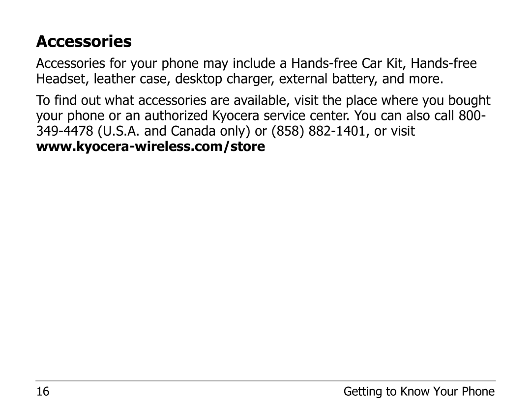 Kyocera EN manual Accessories 