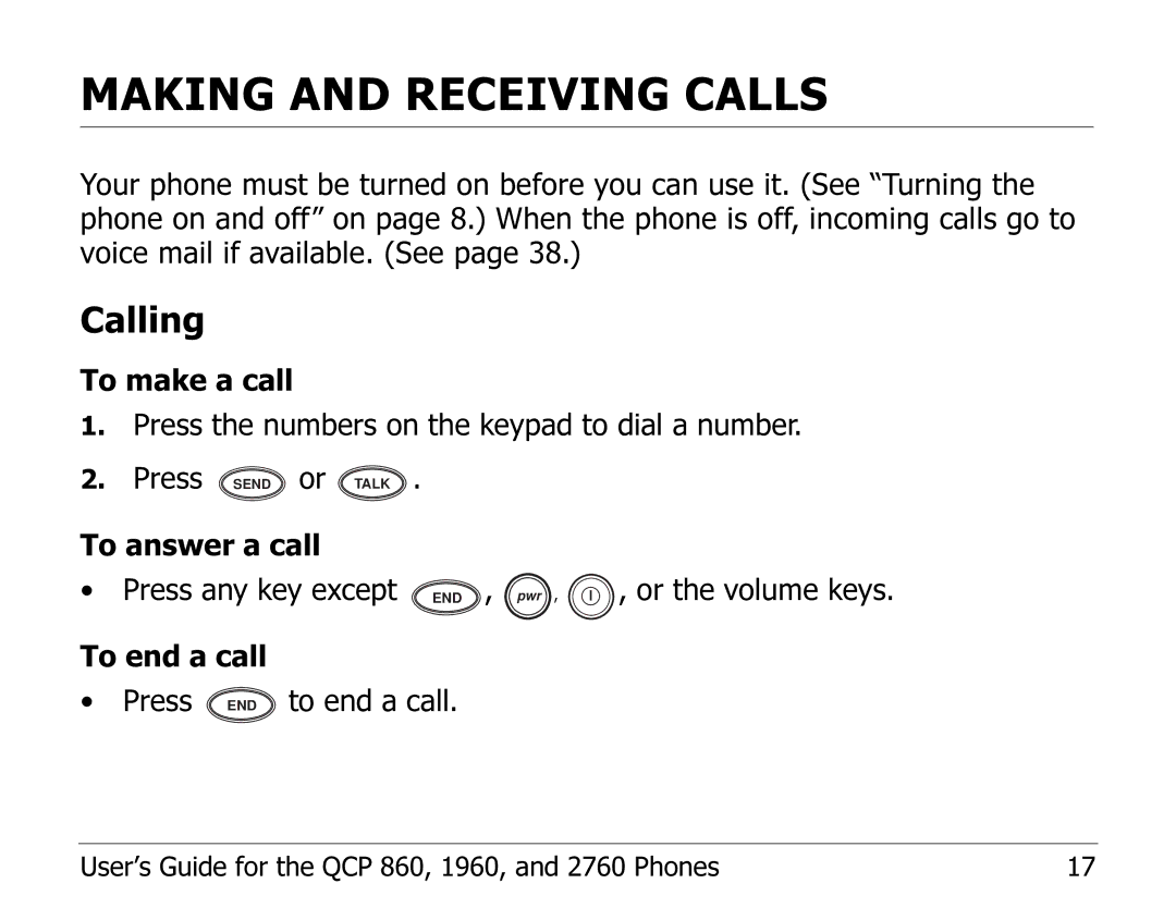 Kyocera EN manual Making and Receiving Calls, Calling 