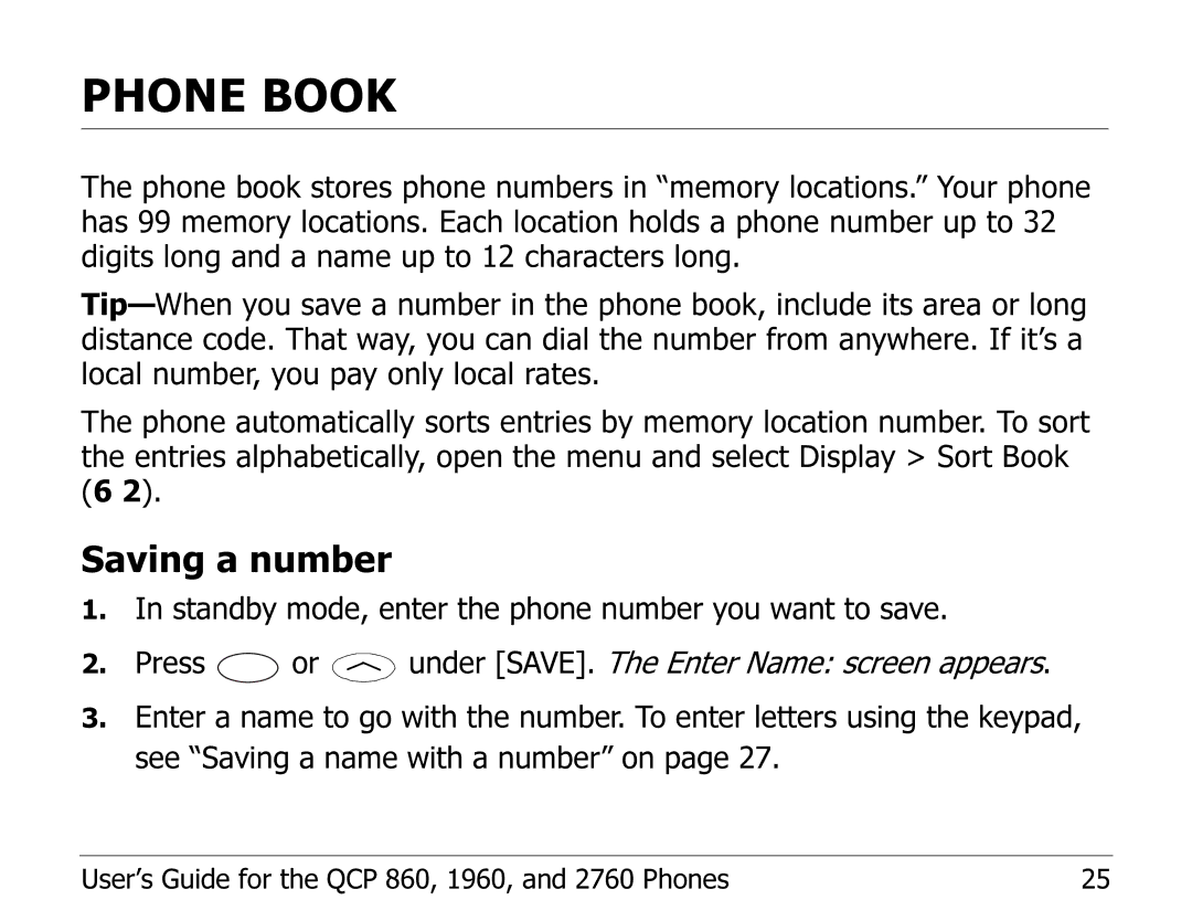 Kyocera EN manual Phone Book, Saving a number 