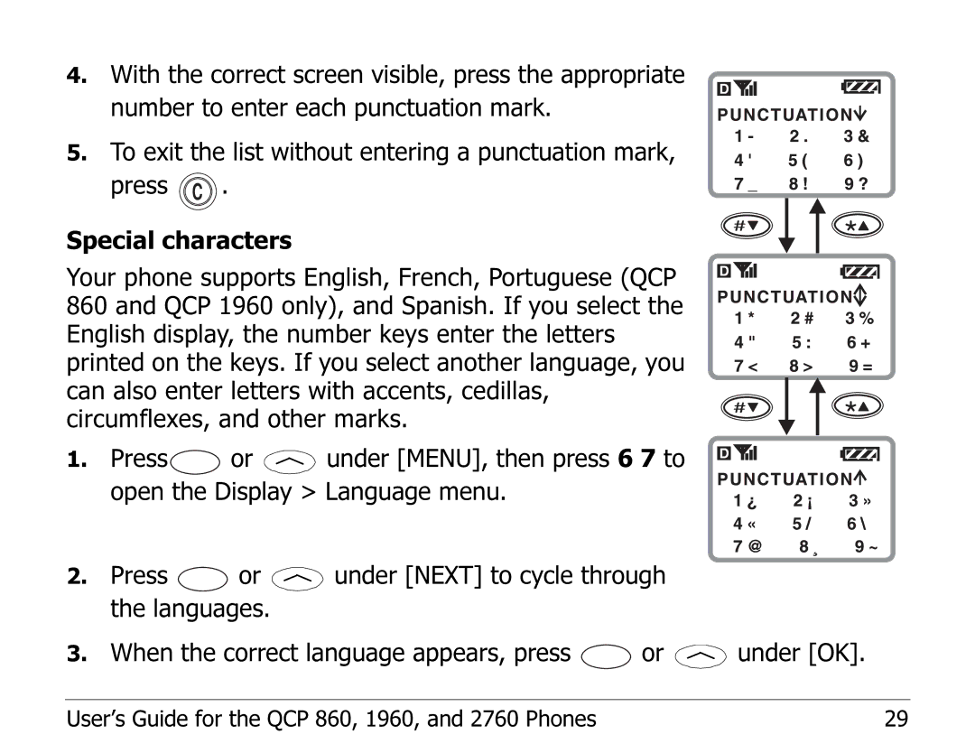 Kyocera EN manual User’s Guide for the QCP 860, 1960, and 2760 Phones 