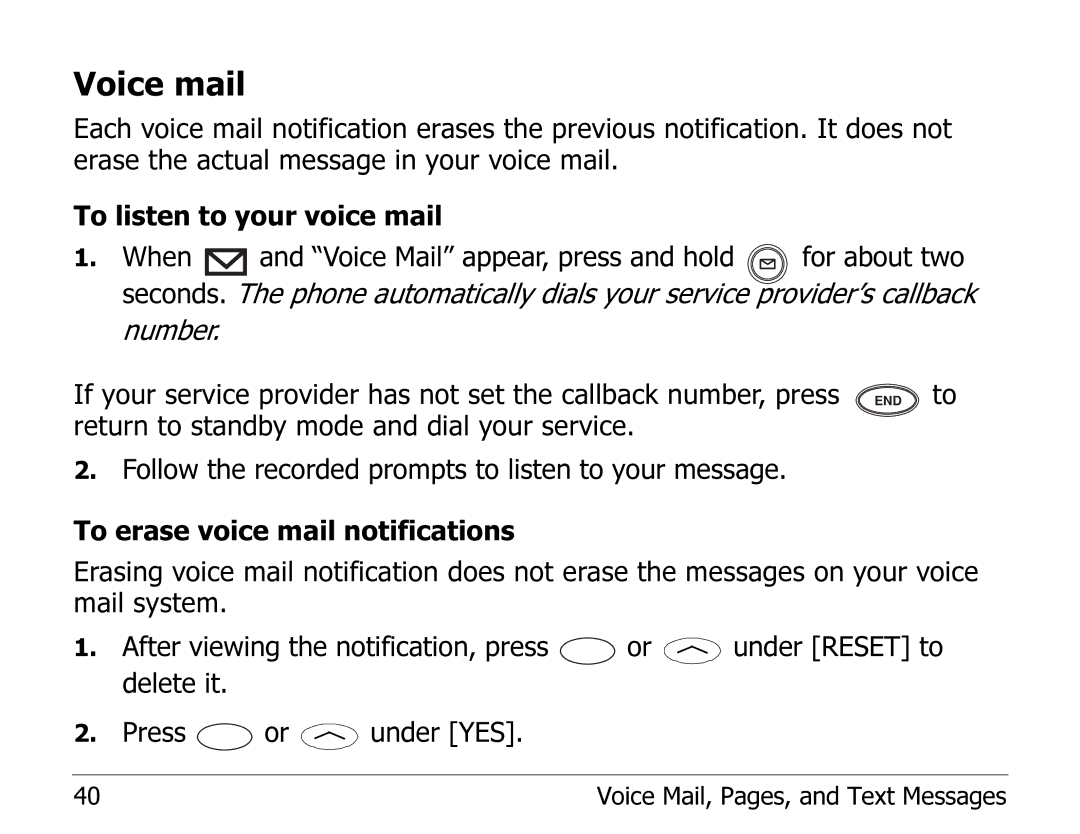 Kyocera EN manual Voice mail 