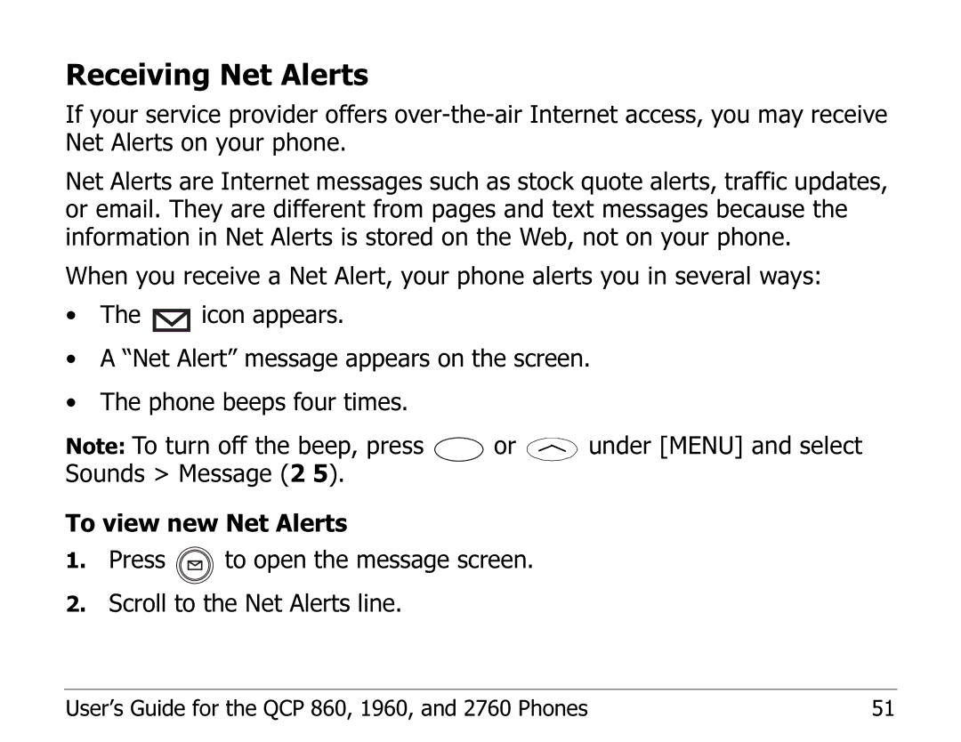 Kyocera EN manual Receiving Net Alerts 