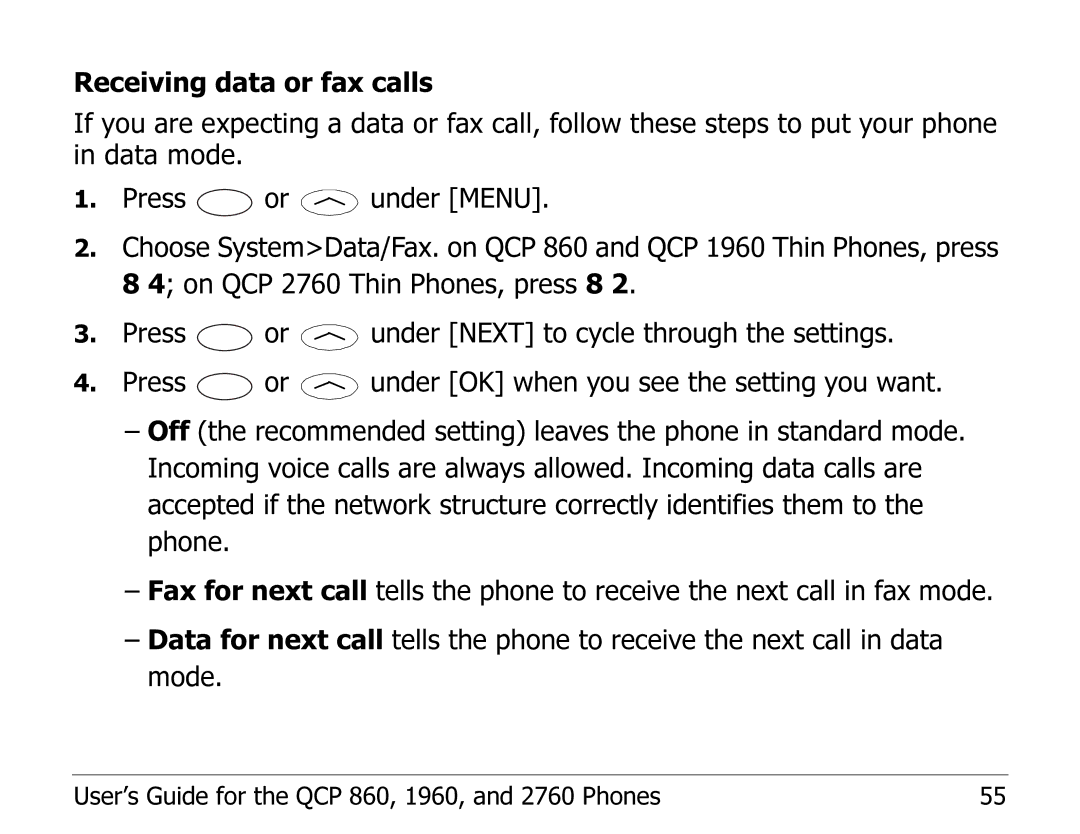 Kyocera EN manual User’s Guide for the QCP 860, 1960, and 2760 Phones 