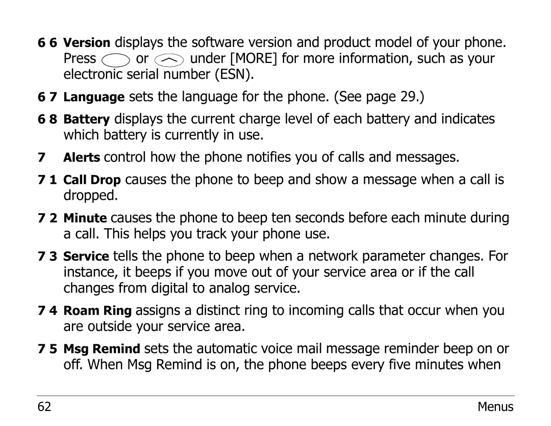 Kyocera EN manual Menus 