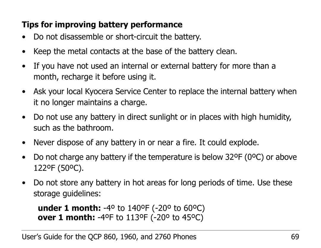 Kyocera EN manual User’s Guide for the QCP 860, 1960, and 2760 Phones 