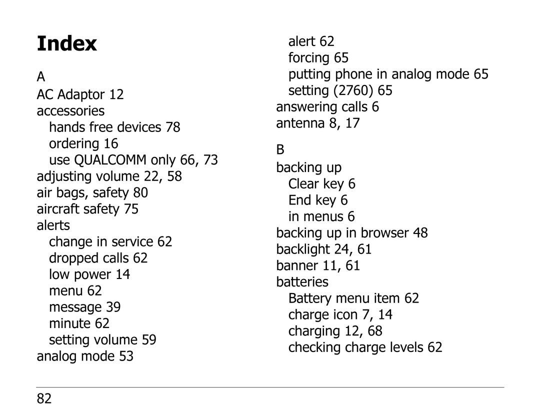 Kyocera EN manual Index 