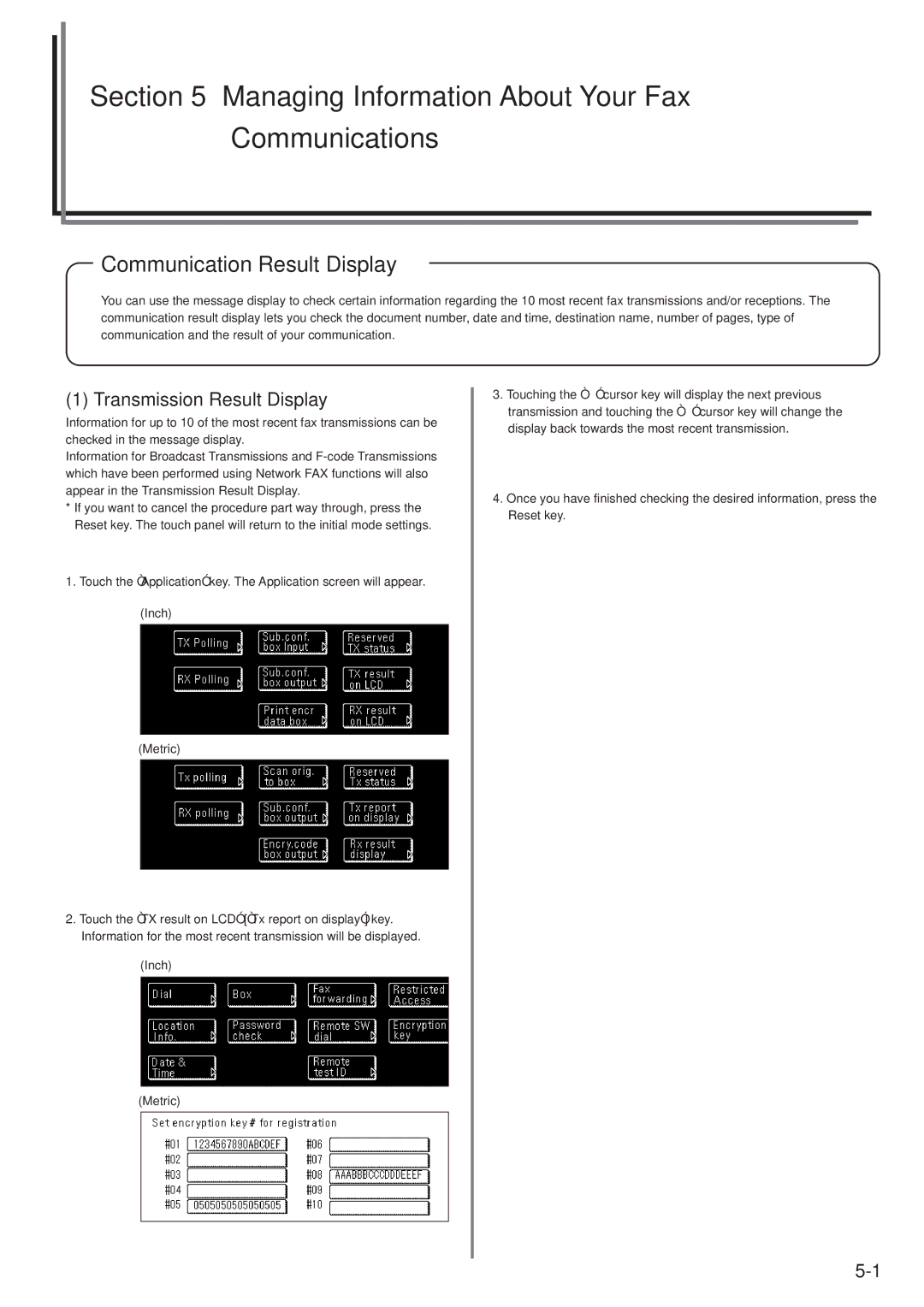 Kyocera FAX SYSTEM manual Communication Result Display, Managing Information About Your Fax Communications 