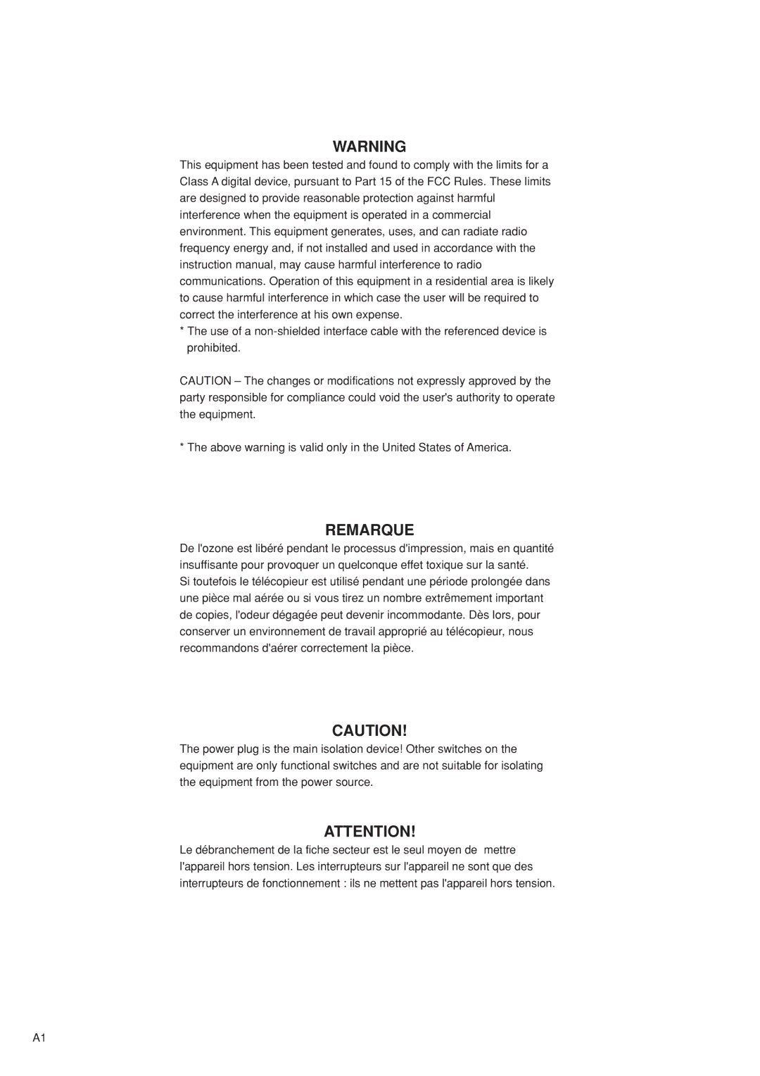 Kyocera FAX SYSTEM manual Remarque 