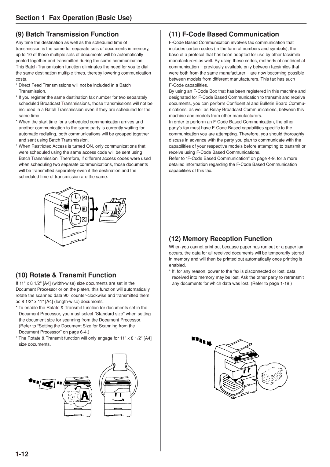 Kyocera FAX SYSTEM manual Fax Operation Basic Use Batch Transmission Function, Rotate & Transmit Function 