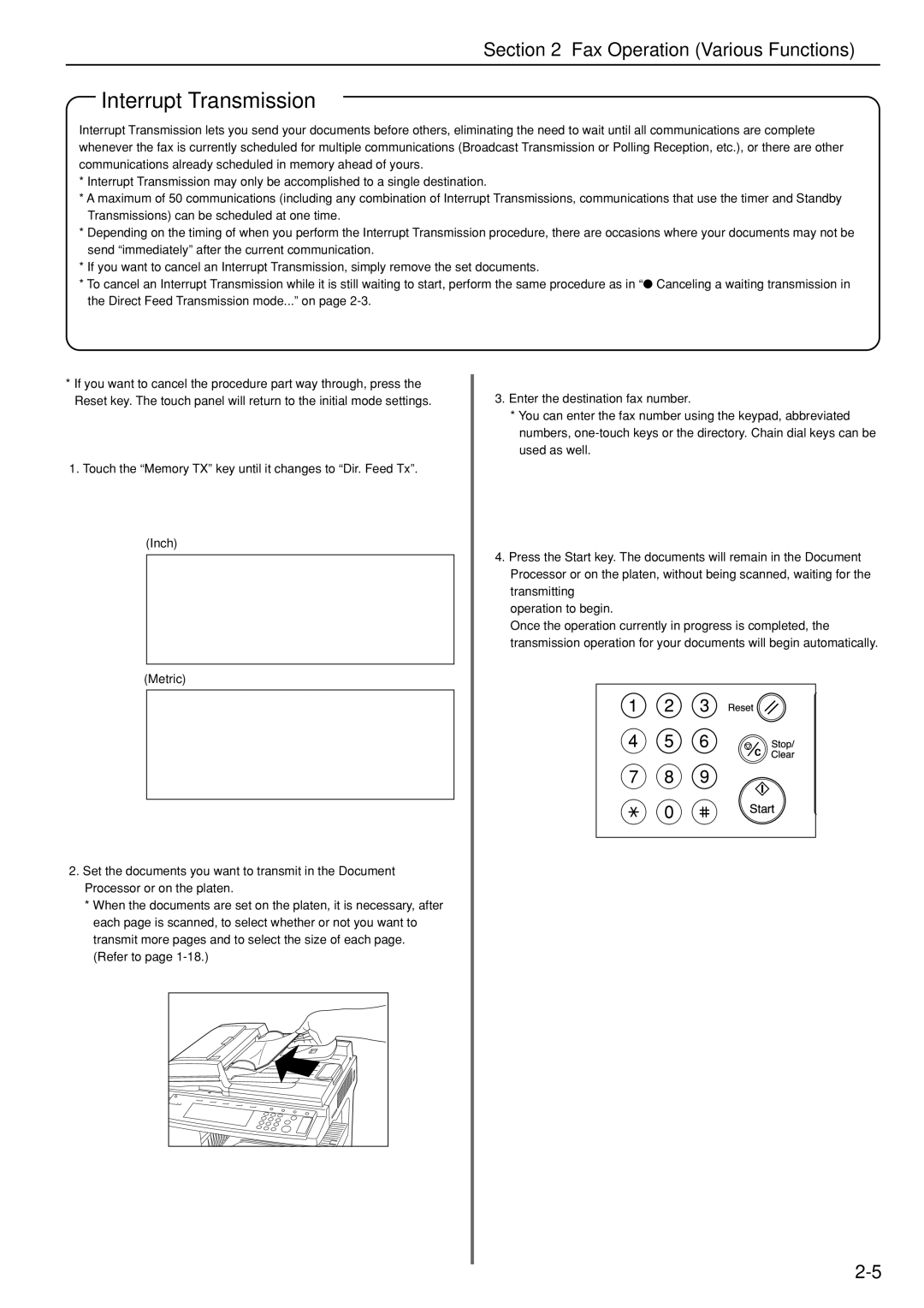 Kyocera FAX SYSTEM manual Interrupt Transmission 