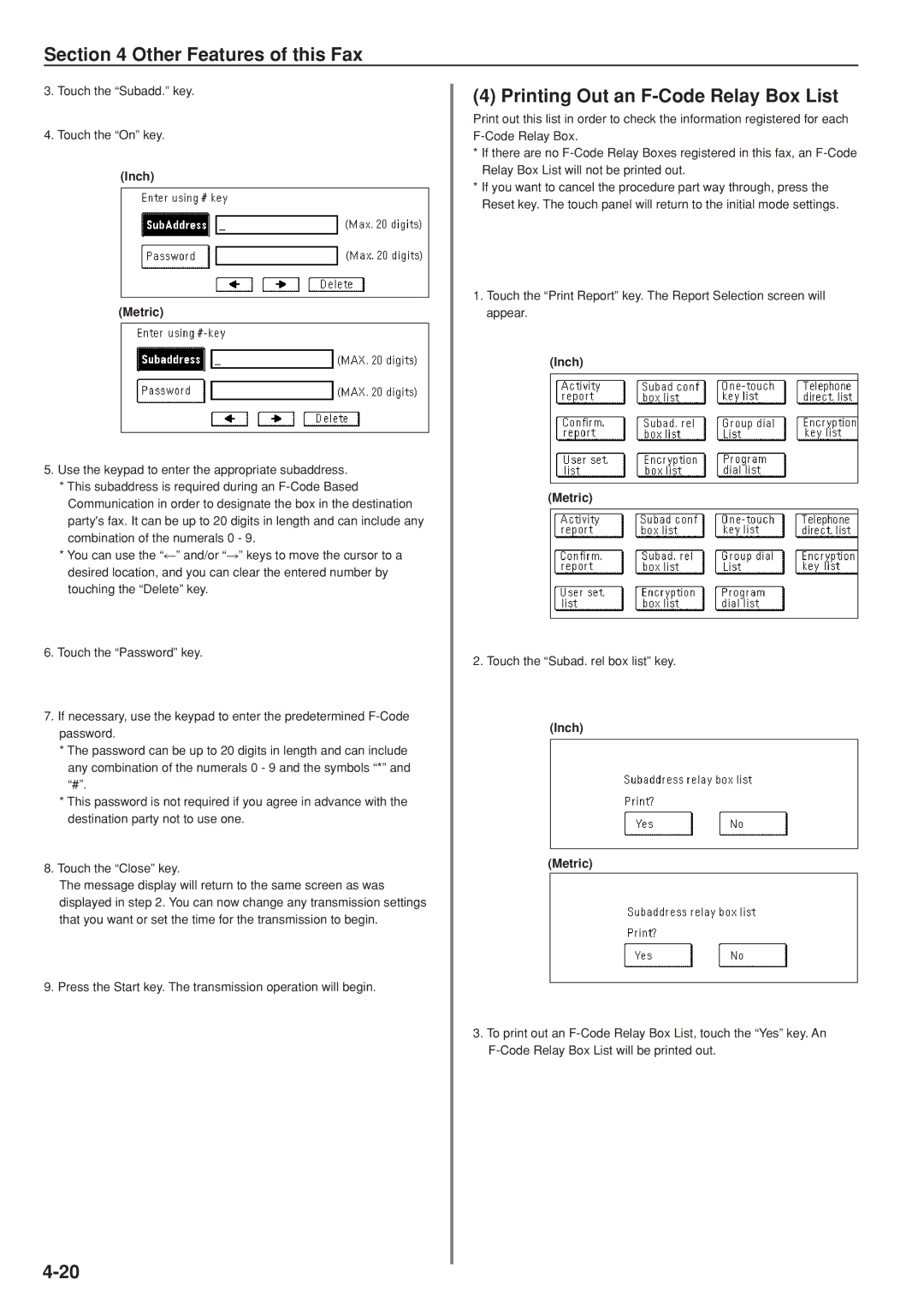 Kyocera FAX SYSTEM manual Printing Out an F-Code Relay Box List 