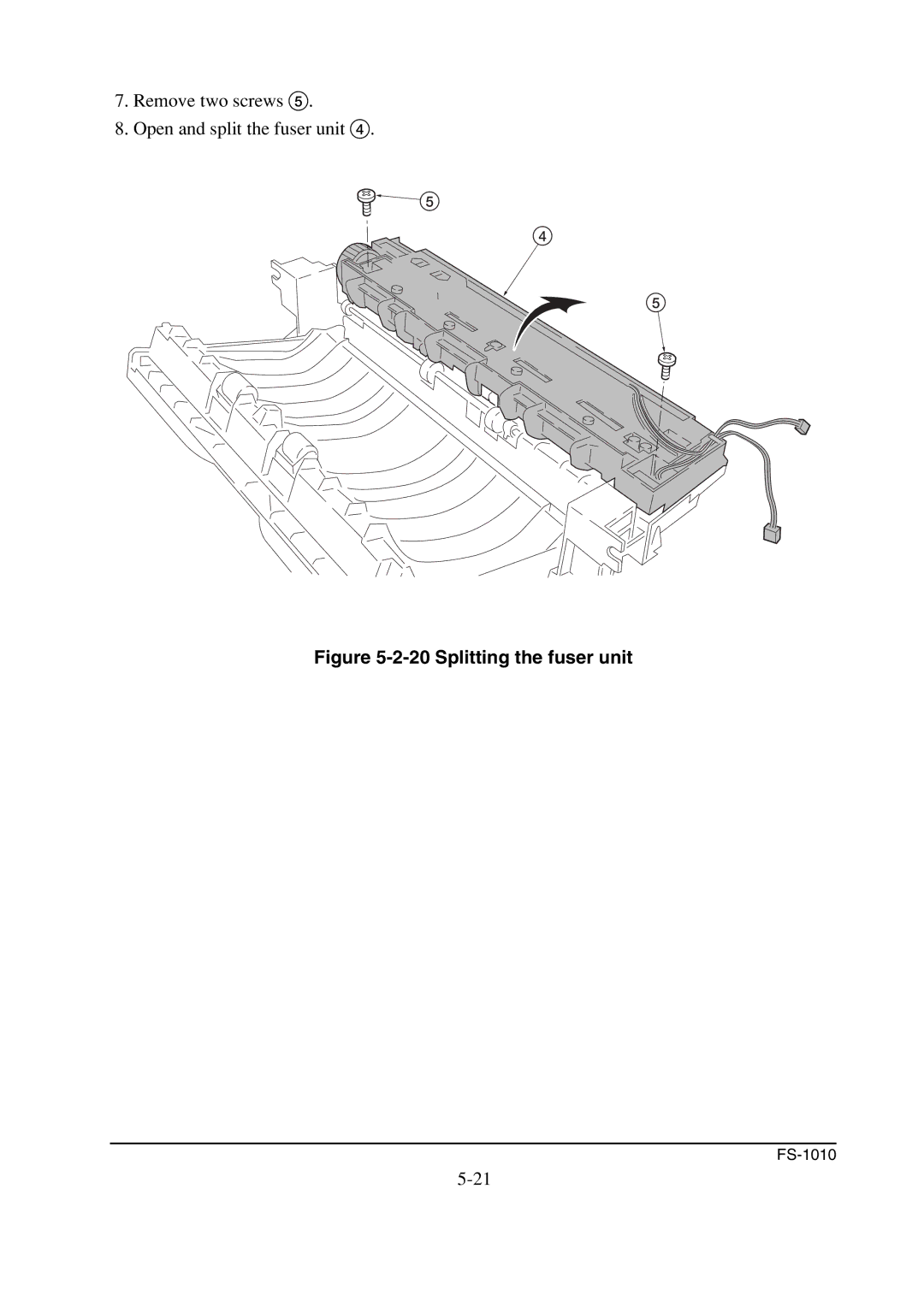 Kyocera FS-1010 service manual Splitting the fuser unit 