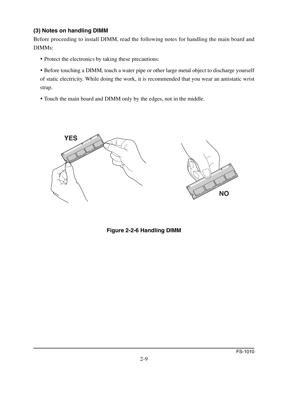 Kyocera FS-1010 service manual Handling Dimm 