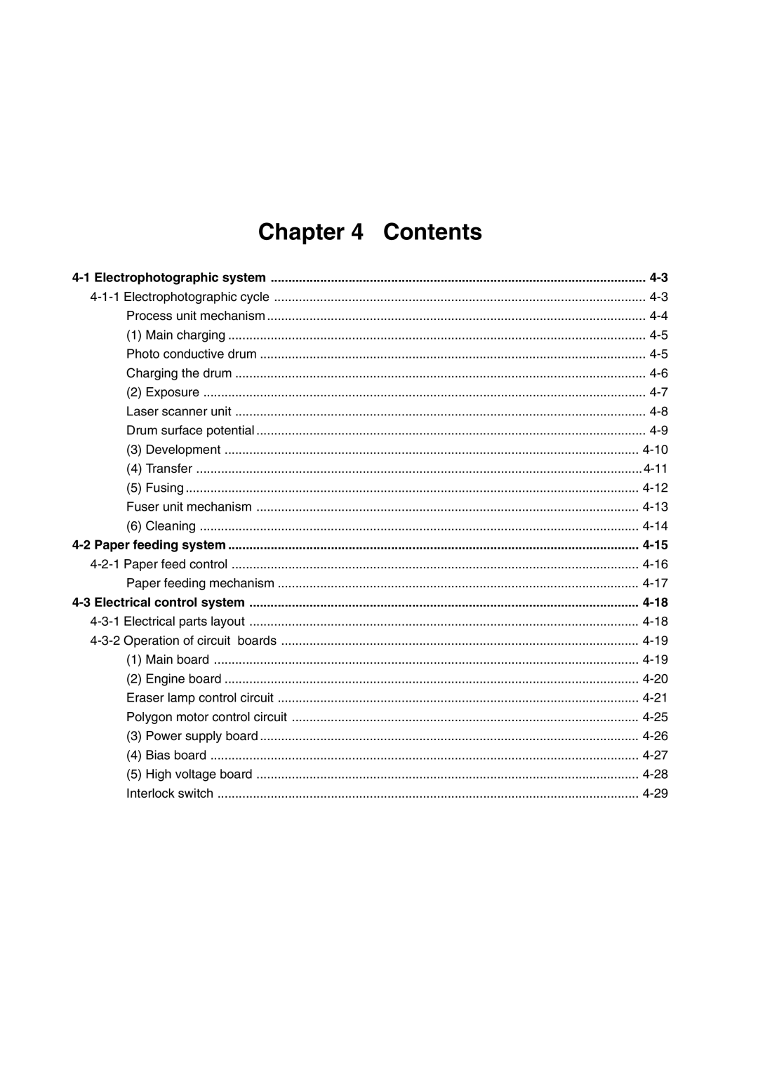 Kyocera FS-1010 service manual Chapter Contents 