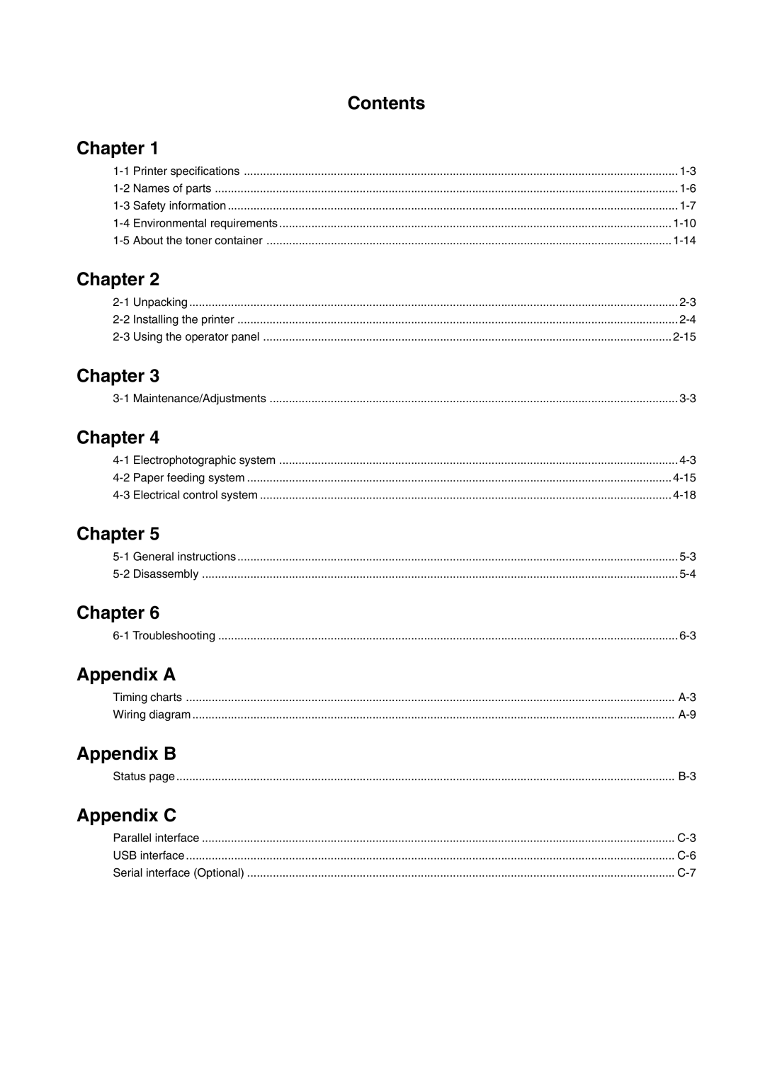 Kyocera FS-1010 service manual Appendix a 