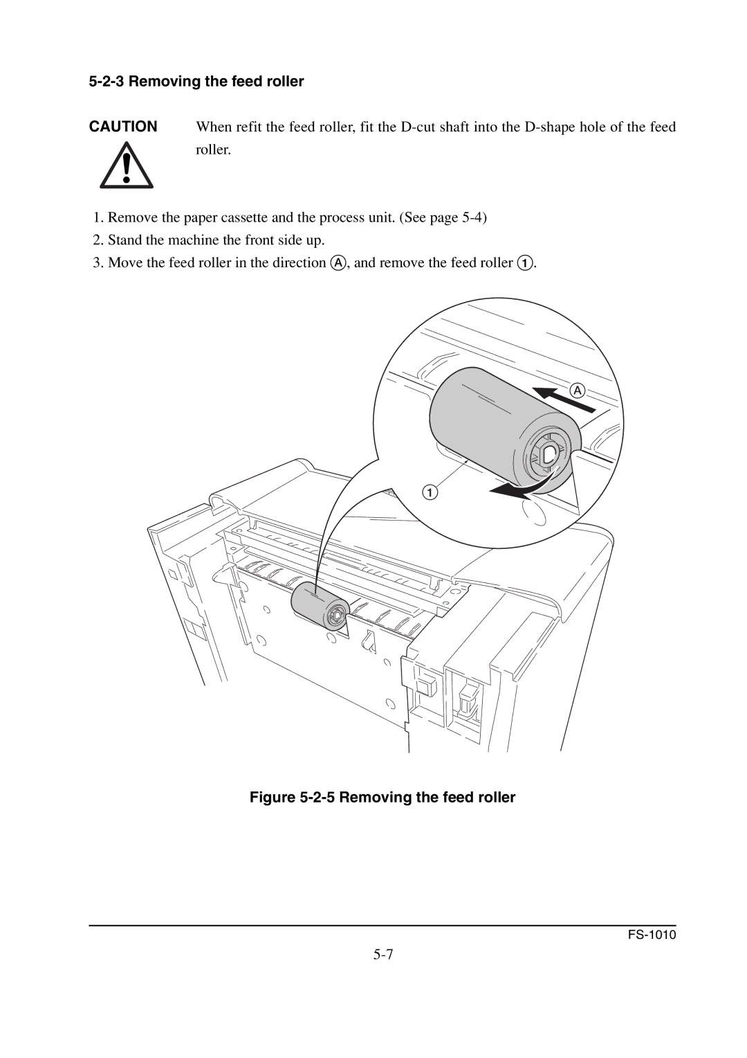 Kyocera FS-1010 service manual Removing the feed roller 