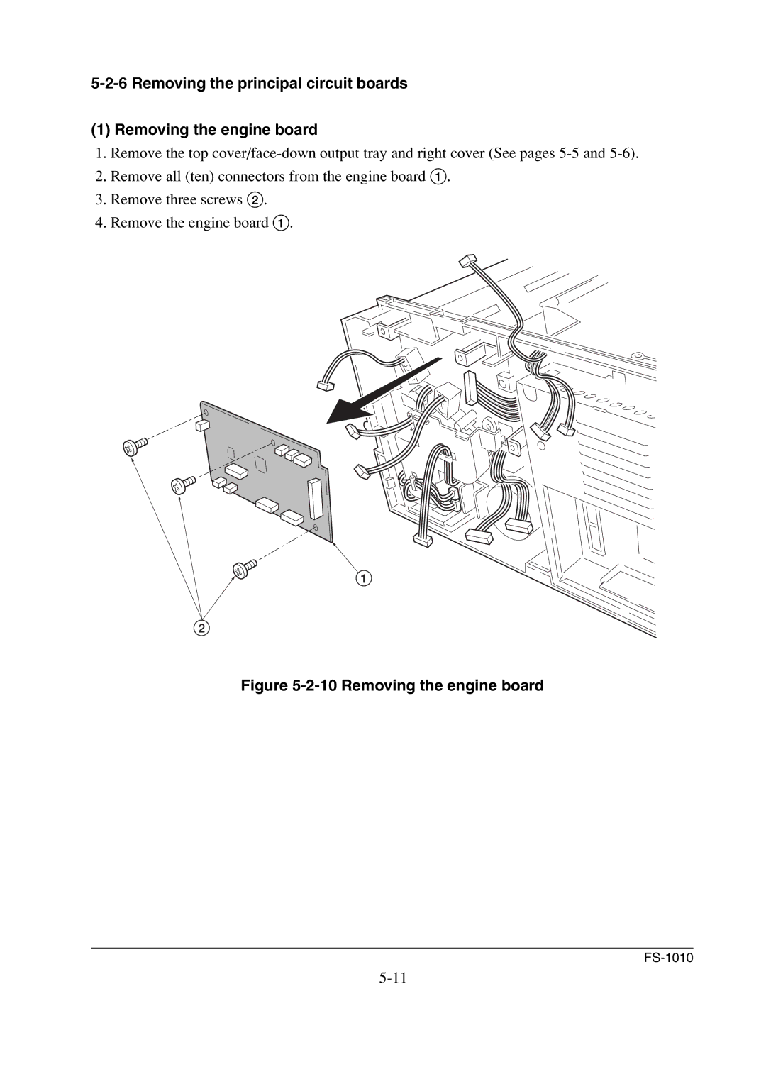 Kyocera FS-1010 service manual Removing the engine board 