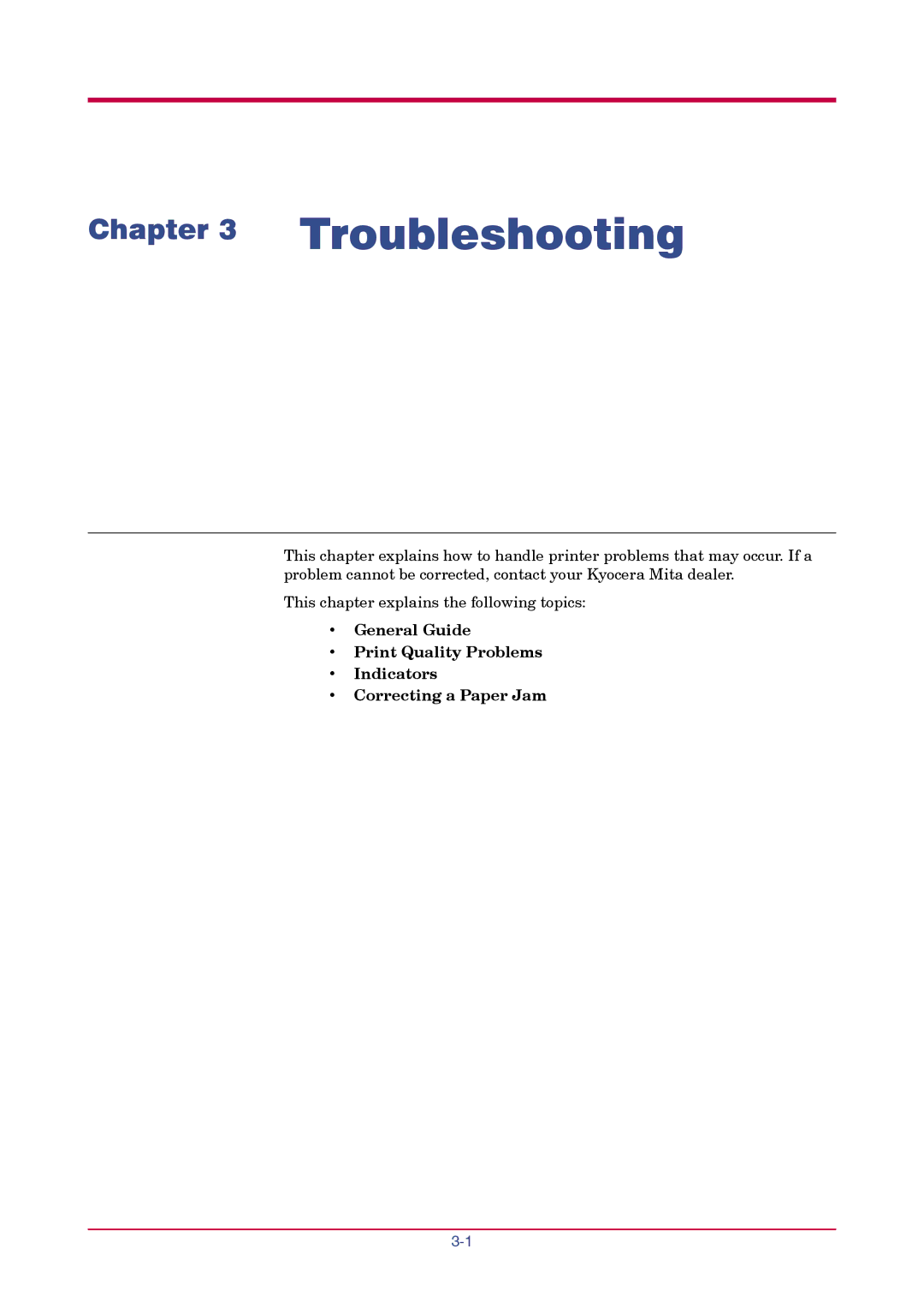 Kyocera FS-1010 manual Troubleshooting 