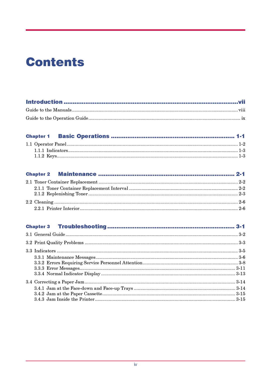 Kyocera FS-1010 manual Contents 