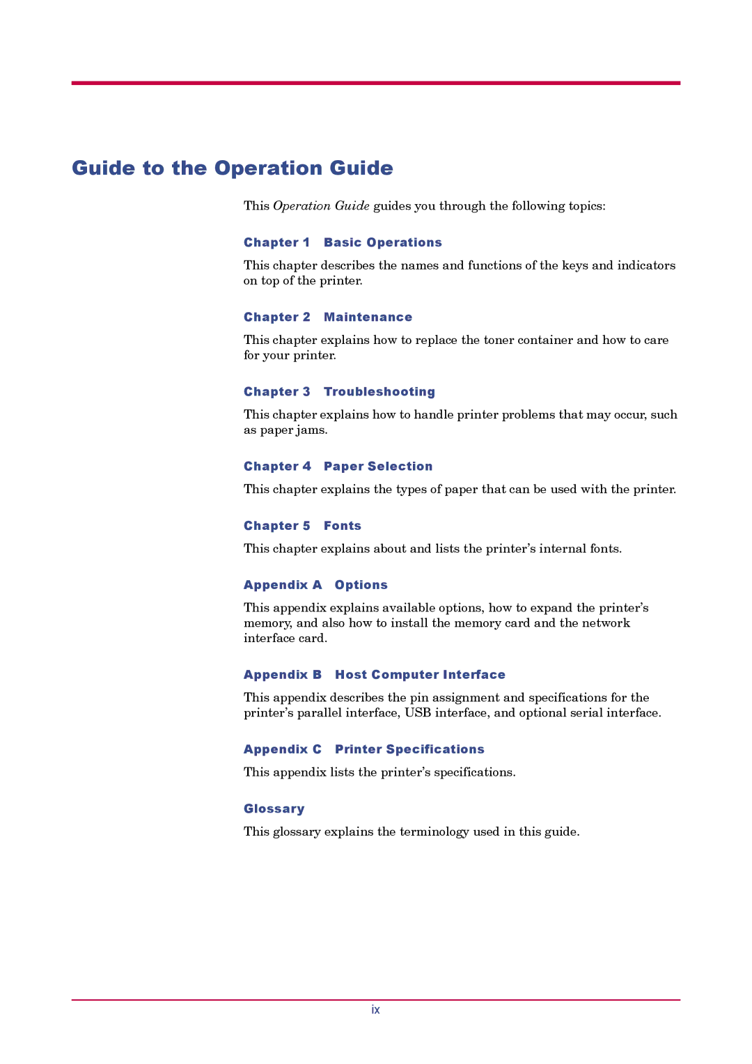 Kyocera FS-1020D manual Guide to the Operation Guide 