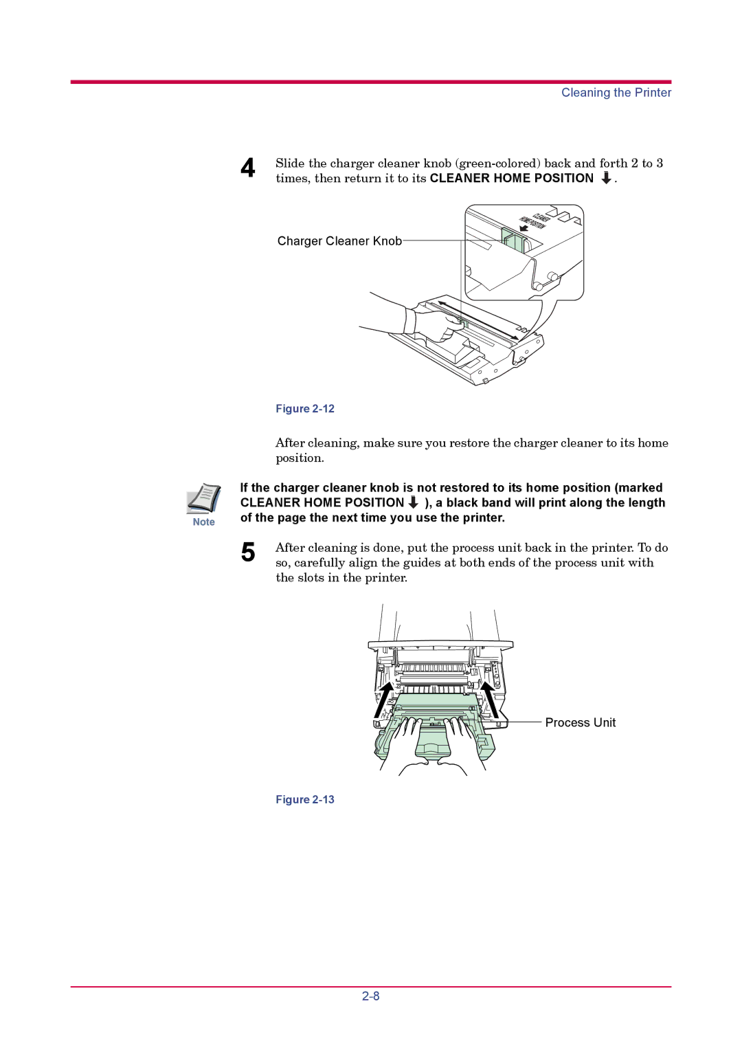 Kyocera FS-1020D manual Cleaner Home Position, Next time you use the printer 