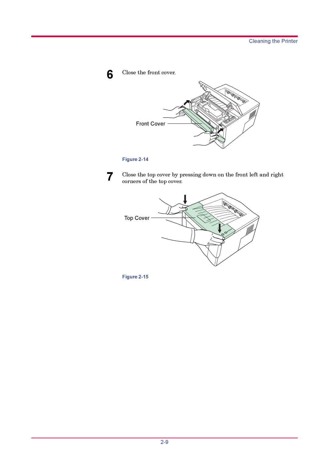 Kyocera FS-1020D manual Corners of the top cover 