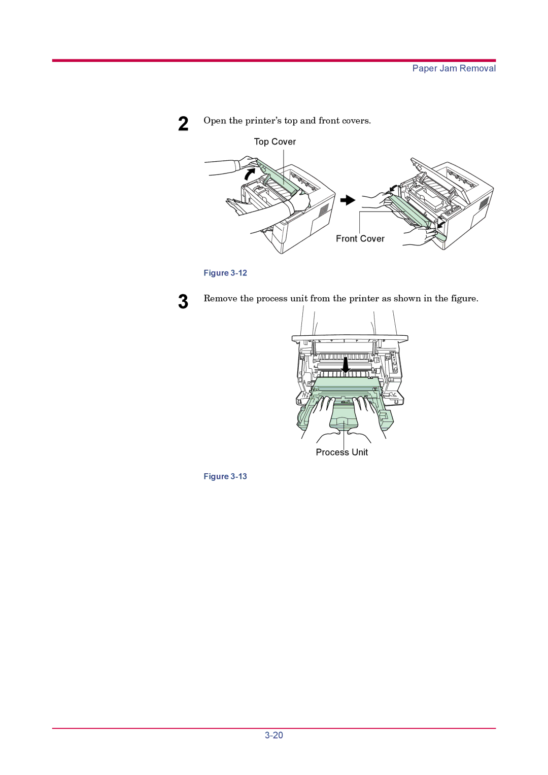 Kyocera FS-1020D manual Open the printer’s top and front covers 