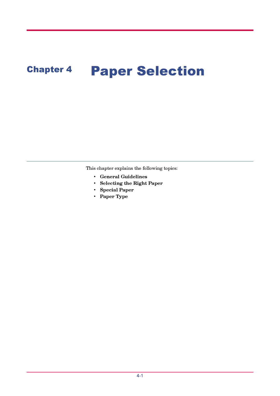 Kyocera FS-1020D manual Paper Selection 