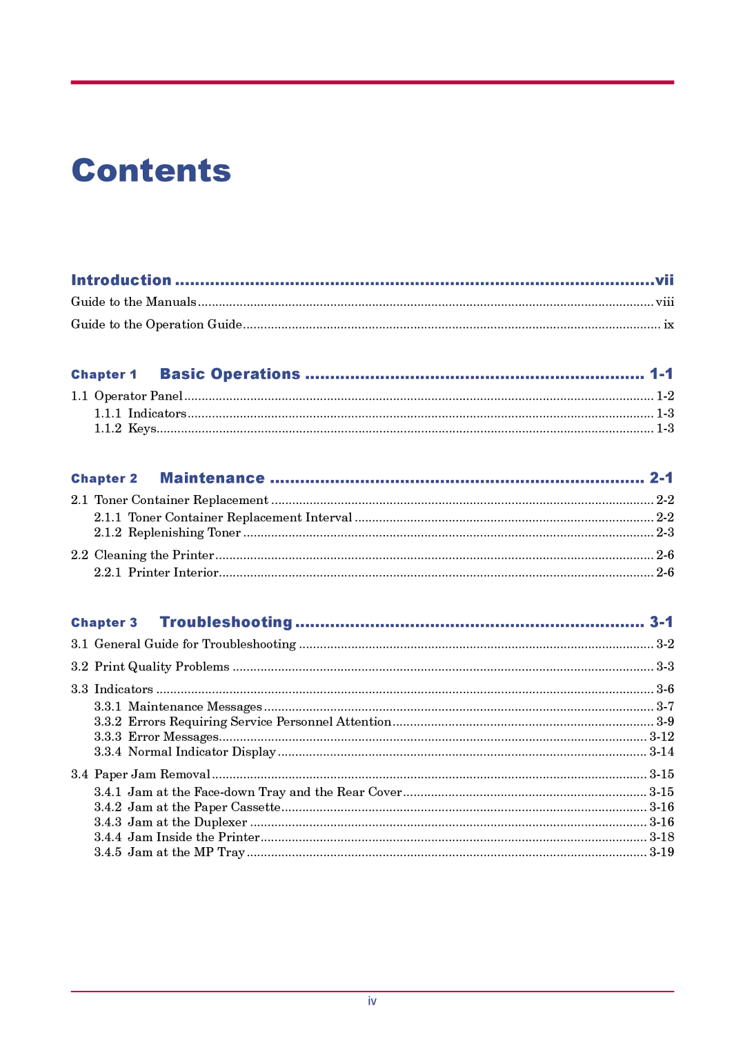 Kyocera FS-1020D manual Contents 