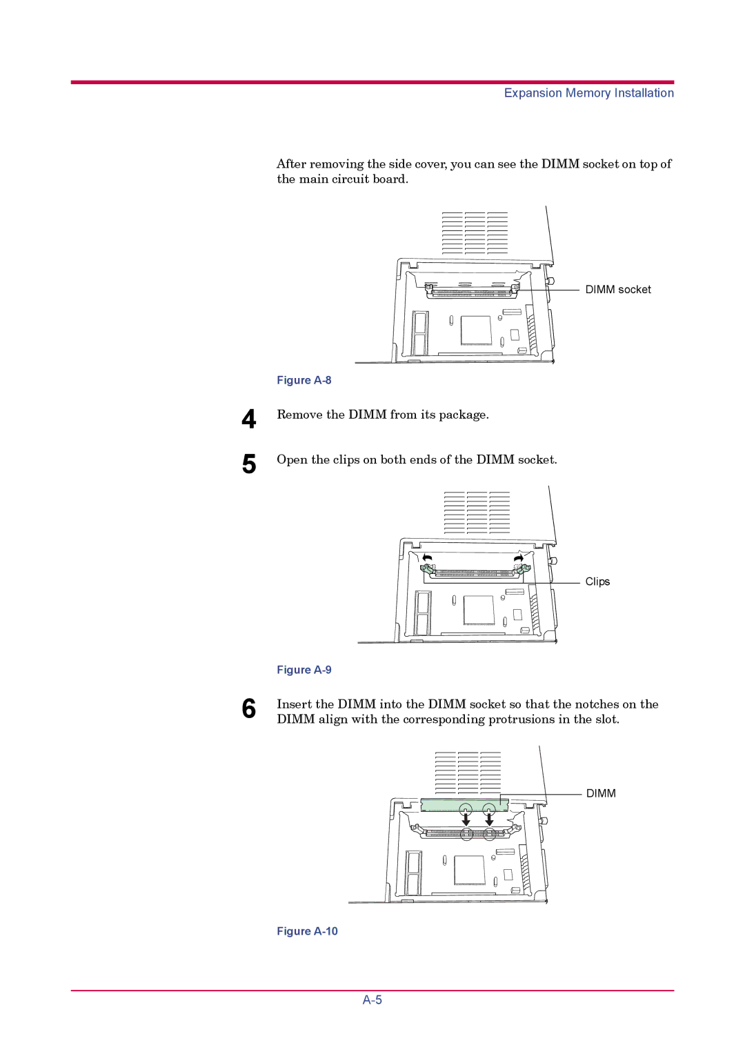 Kyocera FS-1020D manual Insert the Dimm into the Dimm socket so that the notches on 