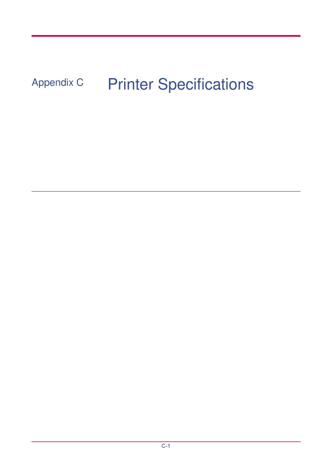 Kyocera FS-1020D manual Appendix C Printer Specifications 