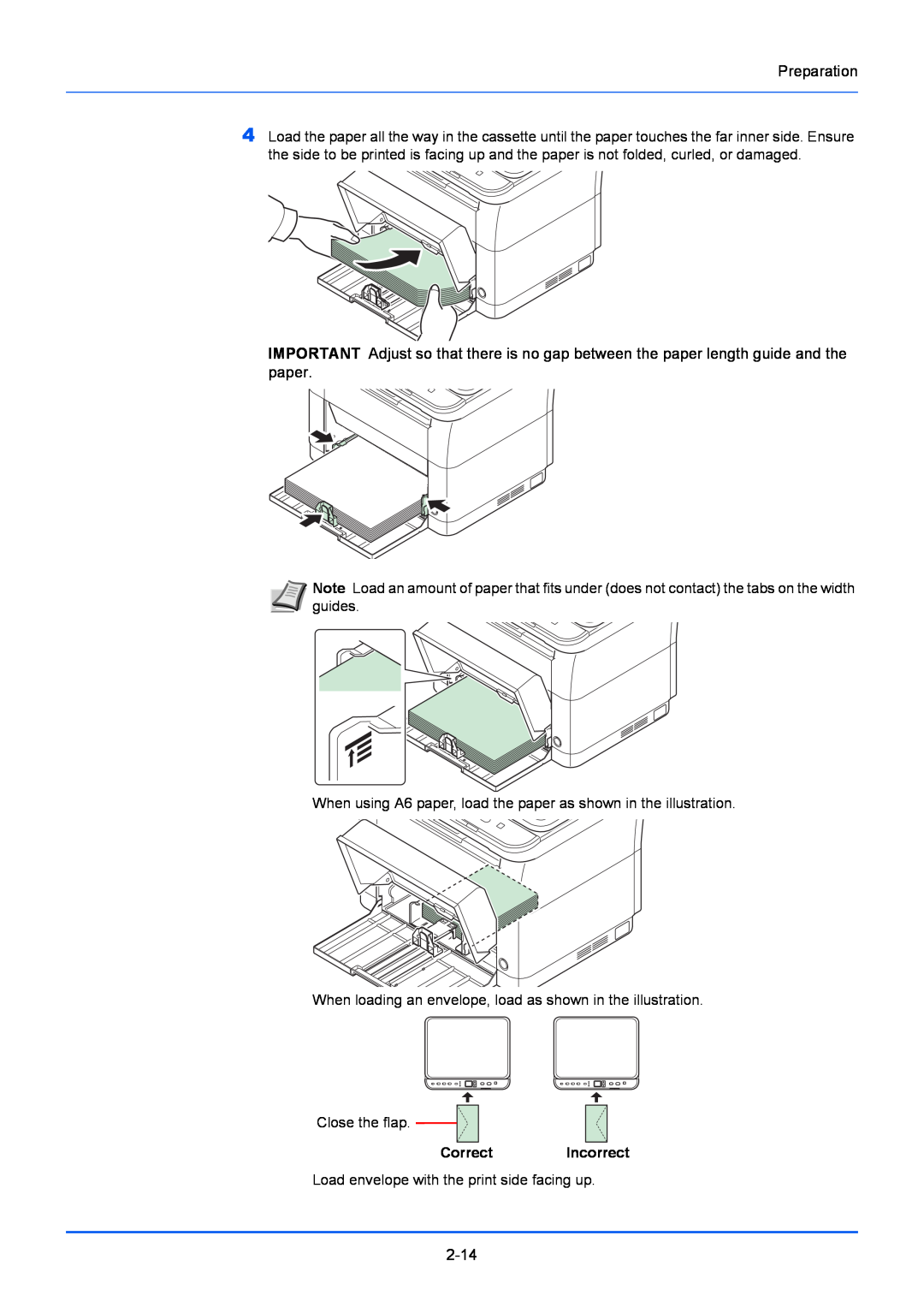 Kyocera FS-1020MFP, FS-1220MFP manual Correct Incorrect 