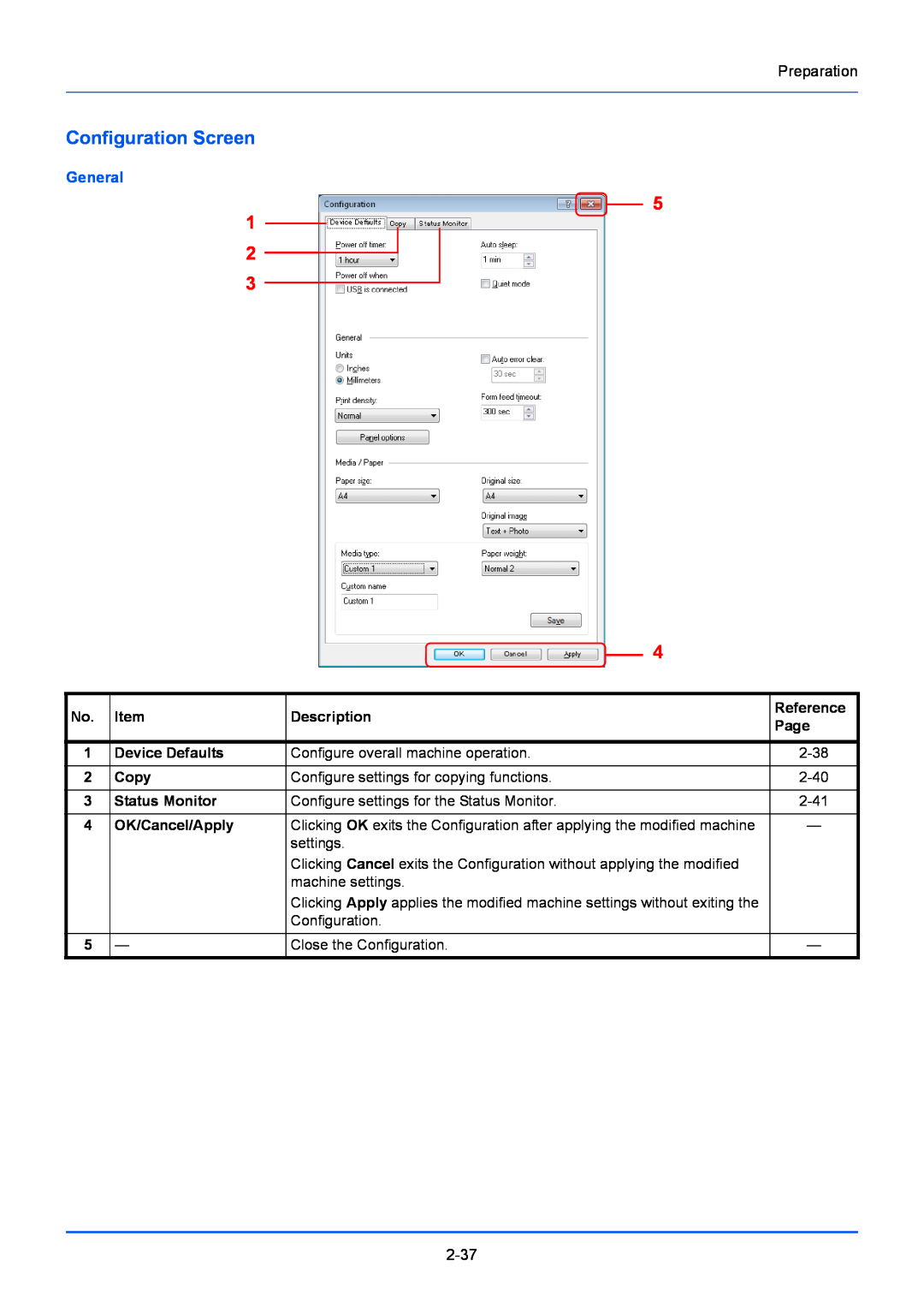 Kyocera FS-1220MFP, FS-1020MFP manual Configuration Screen 