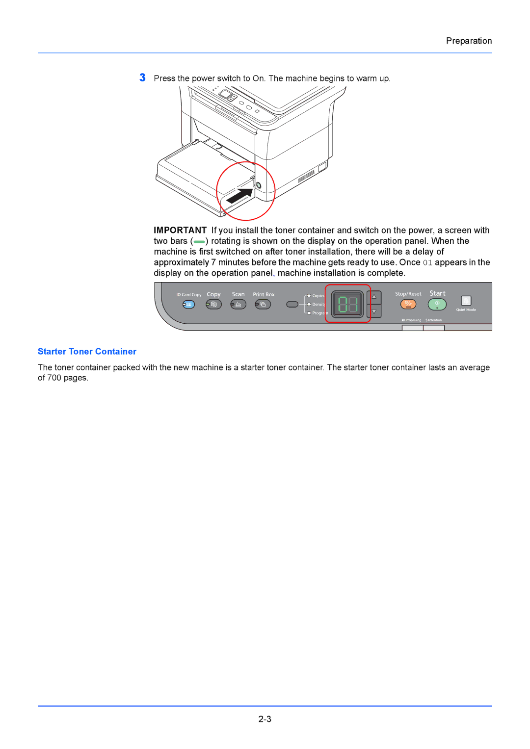 Kyocera FS-1220MFP, FS-1020MFP manual Starter Toner Container 