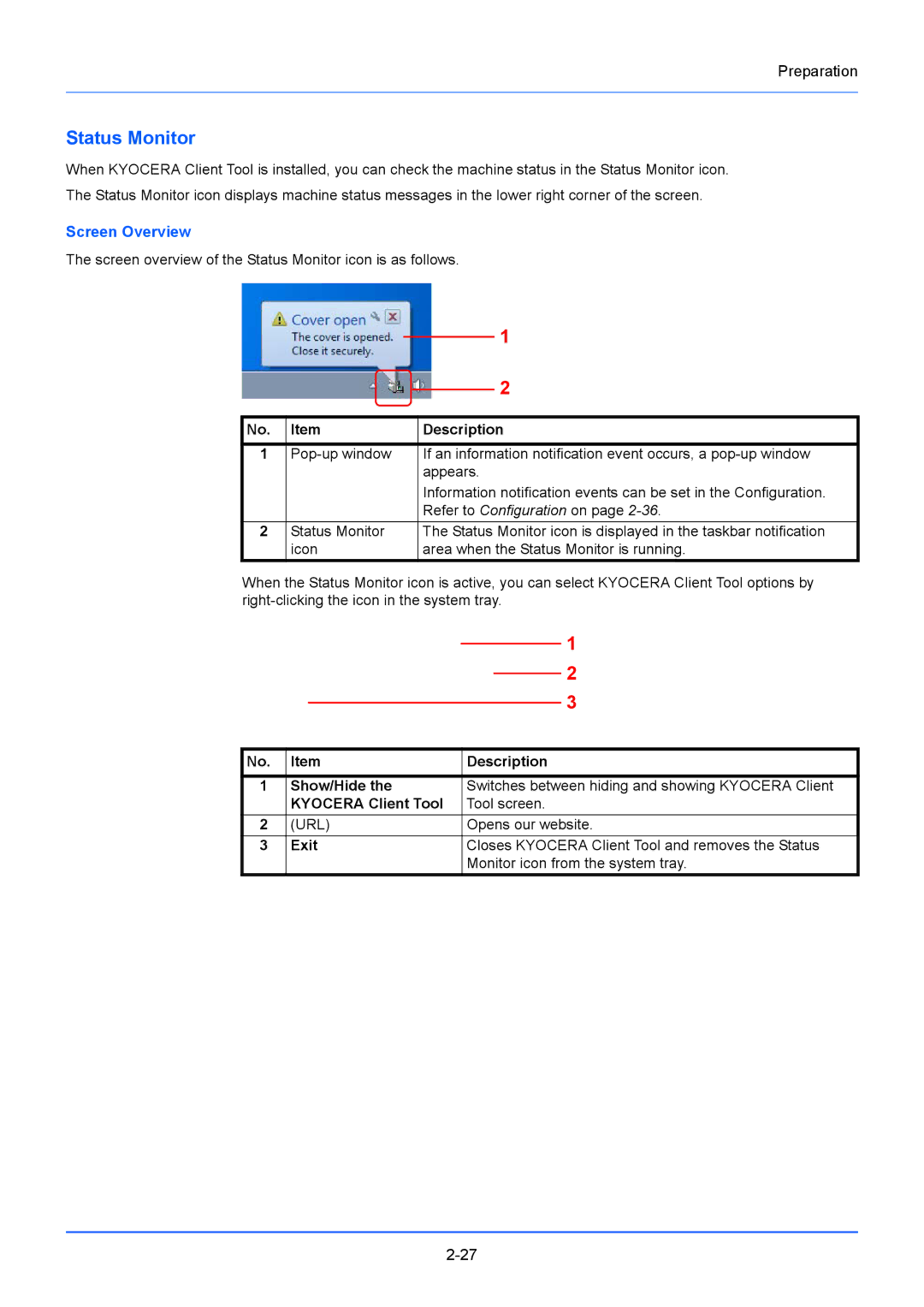 Kyocera FS-1220MFP, FS-1020MFP manual Status Monitor, Screen Overview, Opens our website 