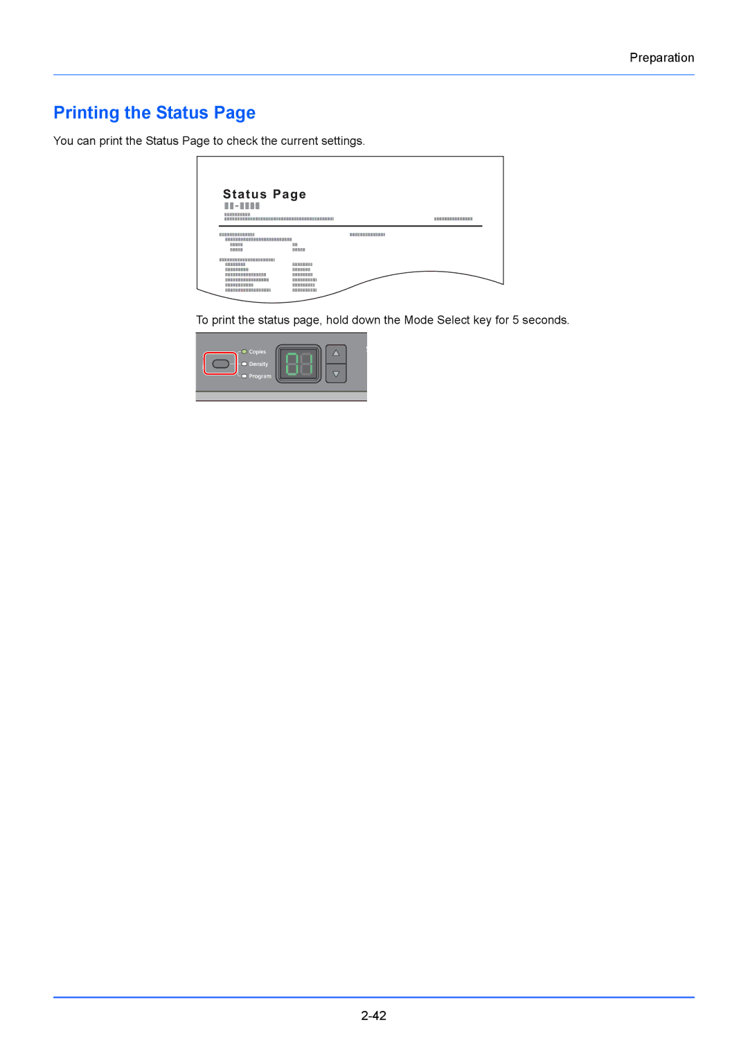 Kyocera FS-1020MFP, FS-1220MFP manual Printing the Status 