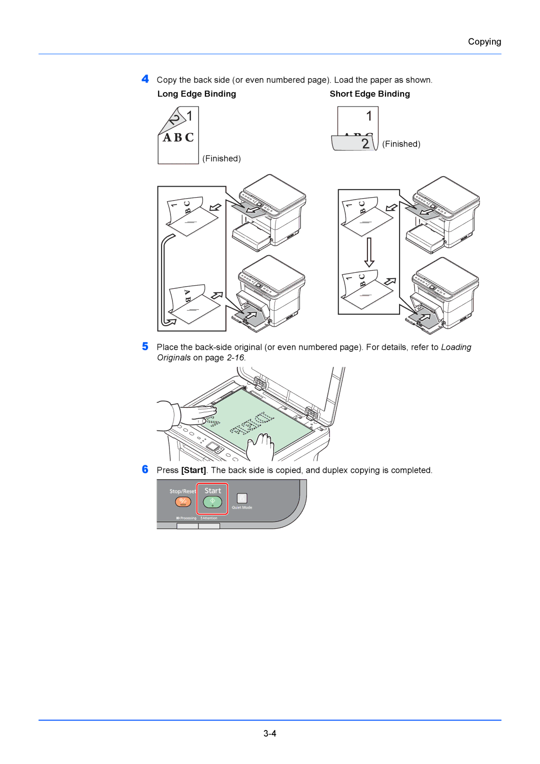 Kyocera FS-1020MFP, FS-1220MFP manual Long Edge Binding 