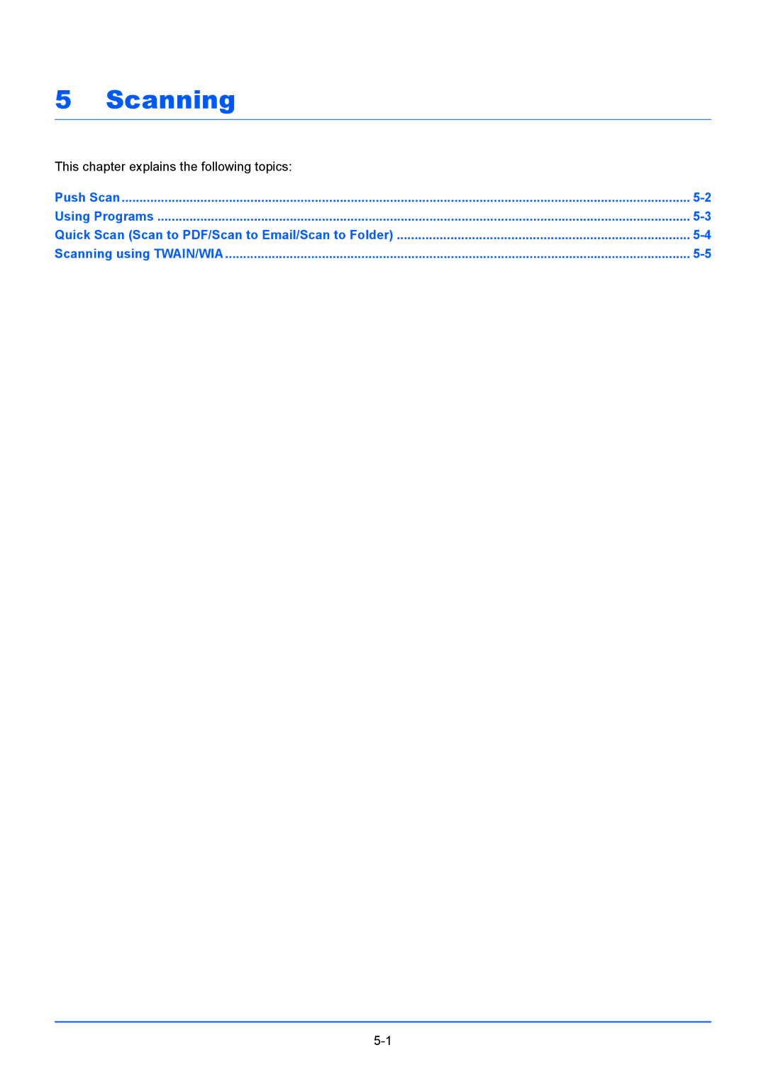 Kyocera FS-1220MFP, FS-1020MFP manual Scanning, This chapter explains the following topics 