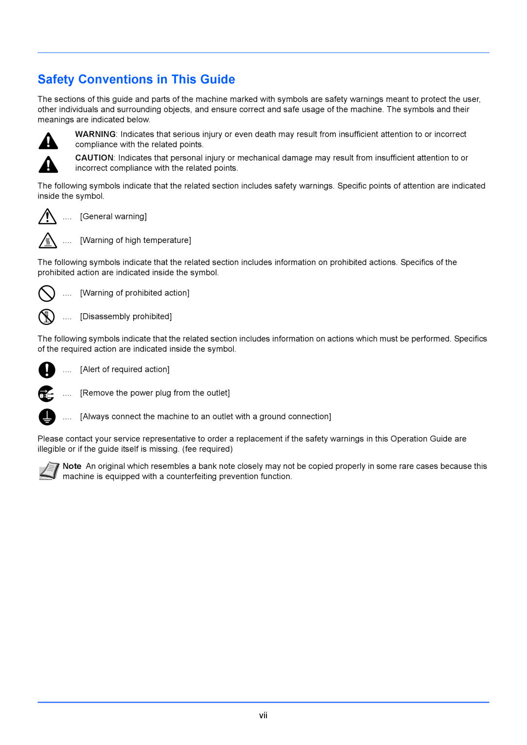 Kyocera FS-1220MFP, FS-1020MFP manual Safety Conventions in This Guide 