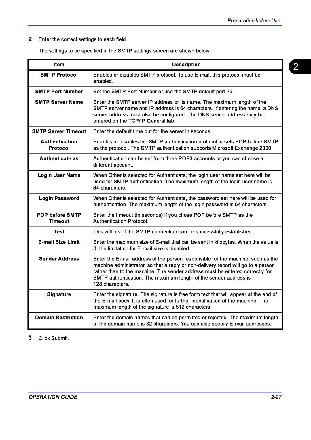 Kyocera FS-1128MFP, FS-1028MFP manual Preparation before Use, Description, Operation Guide, 2-27 