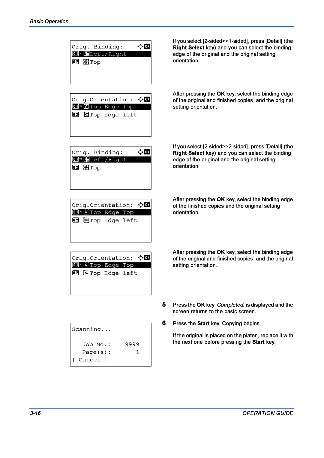 Kyocera FS-1028MFP p Top Orig.Orientation a b, d Top Edge left Orig. Binding a b, d Top Edge left Orig.Orientation a b 