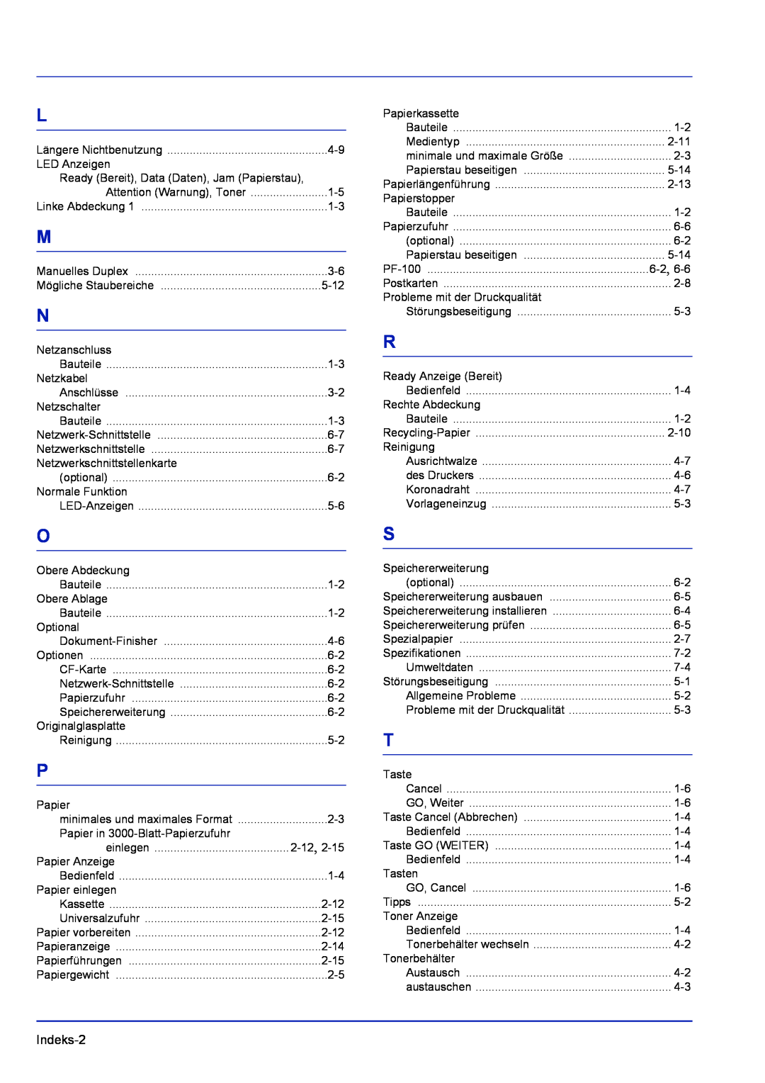 Kyocera FS-1120D, FS-1320D manual Indeks-2 